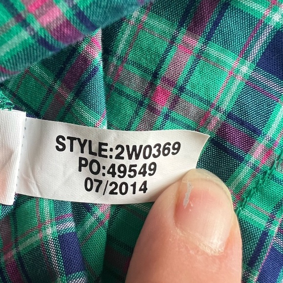 Vineyard Vines Long Sleeve Button Down Gingham Cotton Shirt Size 2 - Picture 7 of 7